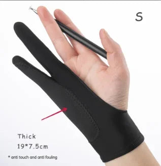 Two-Finger Anti-Touch Drawing Gloves for Tablets – Anti-Fouling Artist Screen Touch Gloves