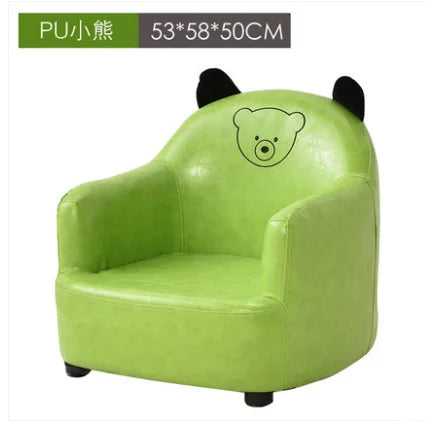 Kids Cartoon Sofa Chair — Children's Toddler Armchair & Learning Stool, Wooden Frame with High-Elastic Foam (22 x 21 x 19.7 in | 56 x 54 x 50 cm)