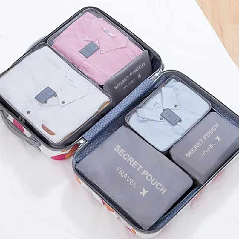 6-Piece Travel Packing Cubes Set – Waterproof Oxford Organizer for Women's Clothes & Underwear (Hand Washable)