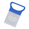 1-Piece Colorful Onion Slicer & Holder Stainless Steel Vegetable and Potato Slicing Tool