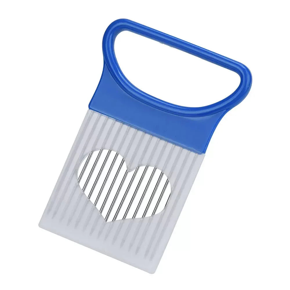 1-Piece Colorful Onion Slicer & Holder Stainless Steel Vegetable and Potato Slicing Tool