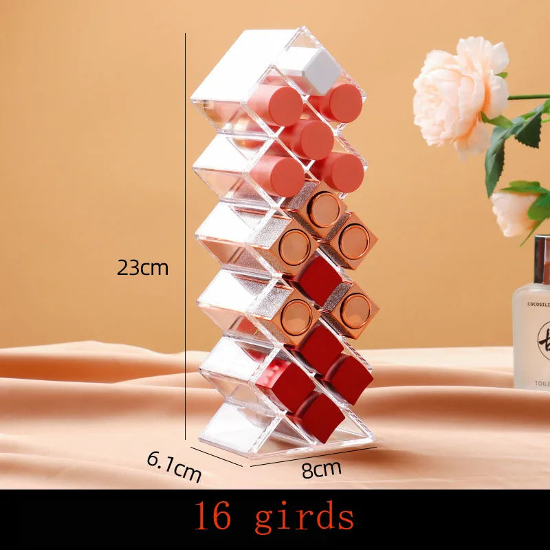 Clear Acrylic Makeup Brush Organizer – Transparent Cosmetic Holder for Lipstick, Brushes & Makeup Tools
