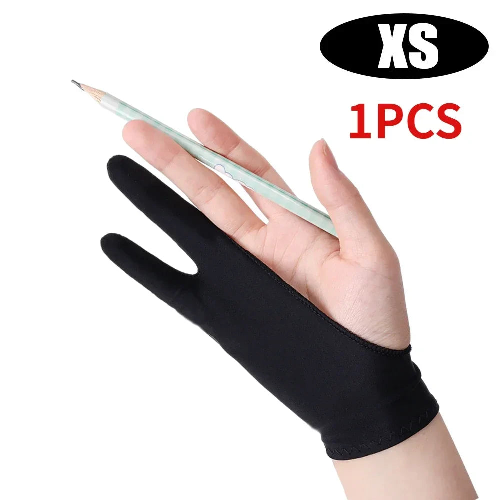 Two-Finger Drawing Glove — Anti-Smudge Palm Rejection Artist Glove for Graphics Tablets & iPad (1/2/4 Pack)