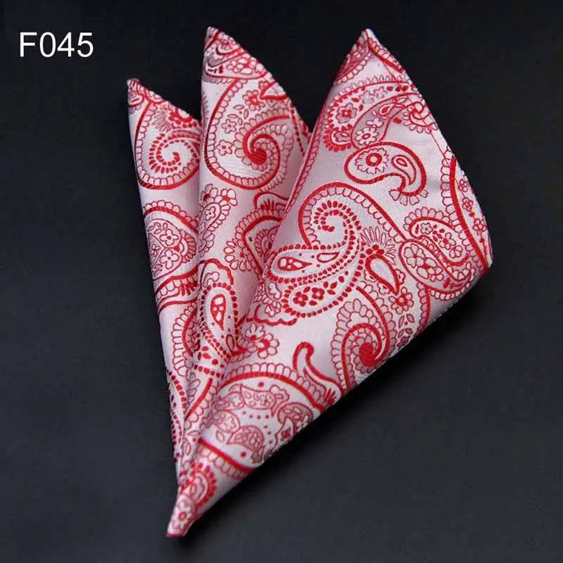 Men's Pocket Square 41 Colors - Plaid Dot Paisley Polyester Handkerchief 25 x 25 cm (9.8 x 9.8 in)
