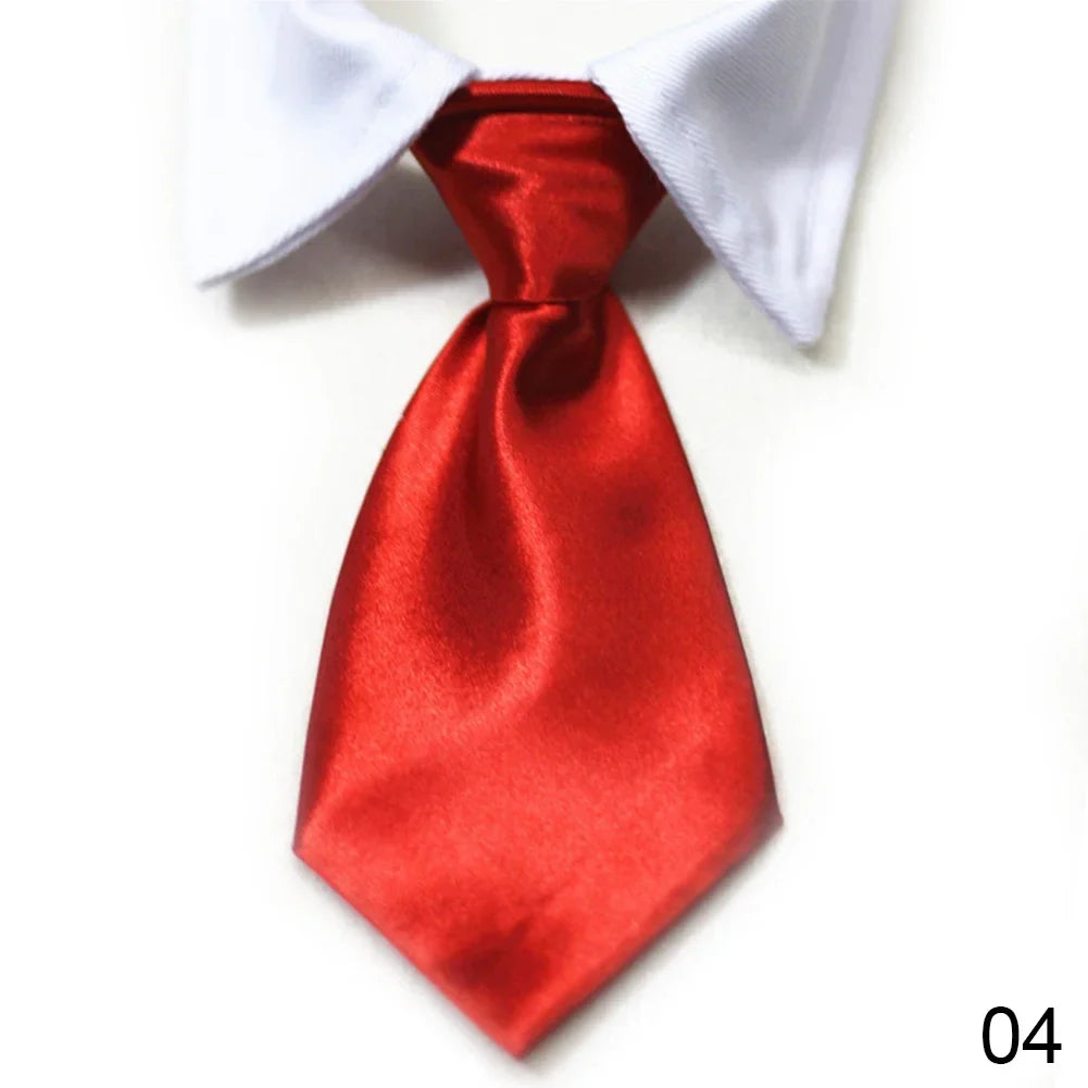 Pet Bow Tie Collar Tuxedo - Formal Necktie for Dogs & Cats, Small & Medium (32cm/12.6in, 40cm/15.75in) - 12 Colors