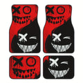 4-Pack Universal Car Floor Mats – Spooky Halloween Red & Black, All-Weather Non-Slip Durable