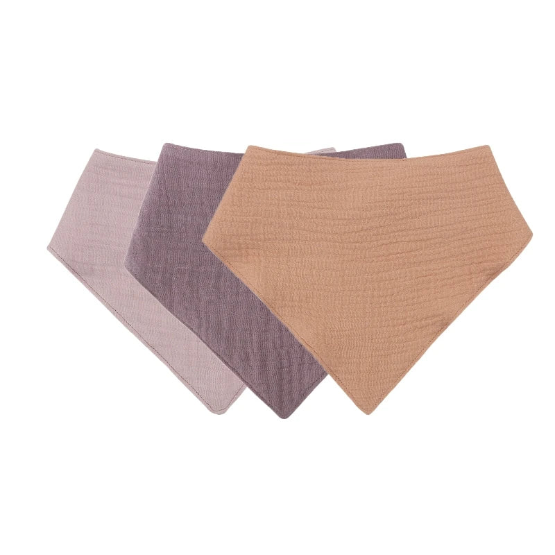 Baby Cotton Bandana Bibs - Triangle Burp Cloths for Feeding & Drool, 16.5 x 7.5 in (42 x 29 cm) - 3/4/5-Pack Unisex