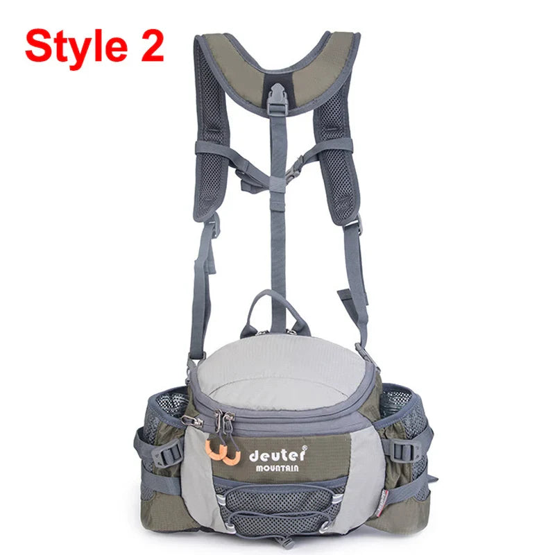 Convertible Waist Bag to Shoulder Backpack 8L - Cycling Hiking Running Camping Water Bottle Fanny Pack for Men
