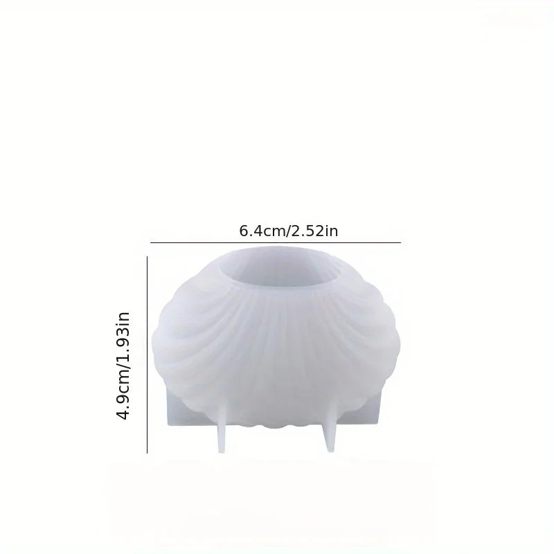 3D Shell Silicone Candle Mold 1‑Pack for DIY Scented Candles, Wax & Clay Crafts