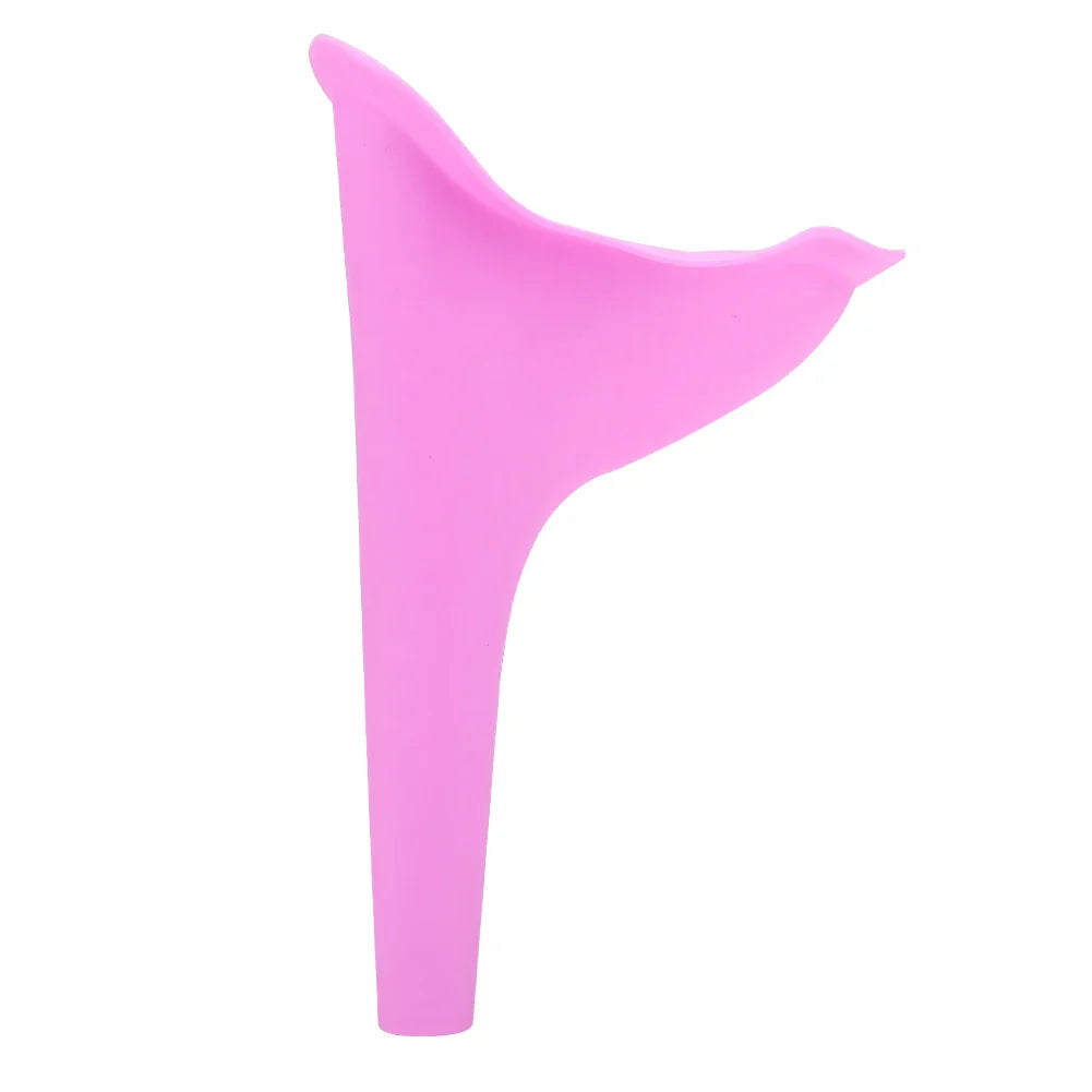 Portable Female Travel Urinal Funnel – Reusable TPR Camping Toilet for Women (Purple, Orange, Pink)