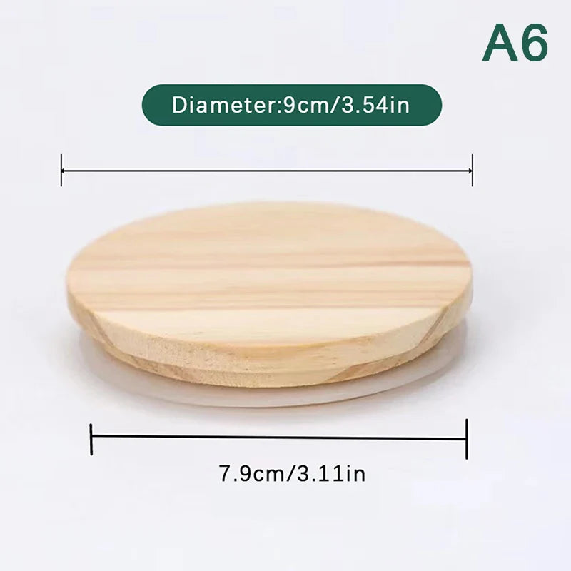 Handmade Pine Wood Jar Lid with Silicone Seal – Airtight Wooden Cover for Jars, Mugs & Candle Cups, Fits 52–130 mm (2.05–5.12 in)