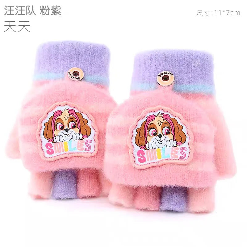 Kids Winter Plush Cartoon Mittens - Warm Gloves for Children Ages 2–6
