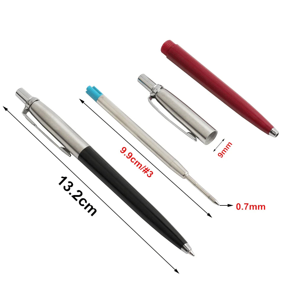 Metal Retractable Ballpoint Pens - 1/5 Pack, G2 Refill Compatible, 0.7mm Blue Ink Pens for School & Office