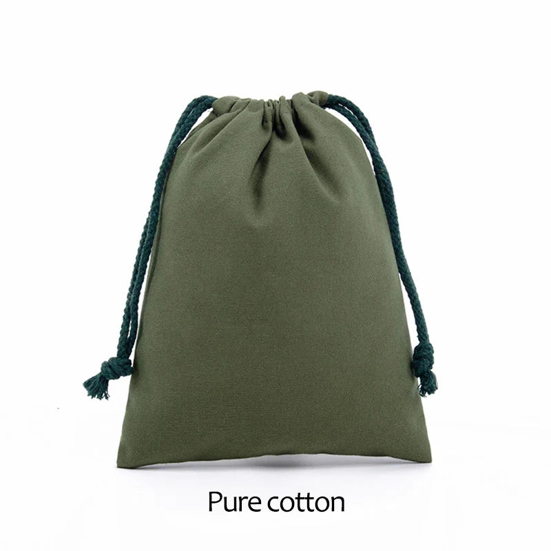Cotton Drawstring Canvas Bags - White Reusable Gift & Storage Pouches for Candy, Jewelry, Travel and Home Organization