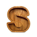 26-Letter Wooden Piggy Bank Alphabet Moneybox Coin Saving Box for Kids Desktop Home Decor