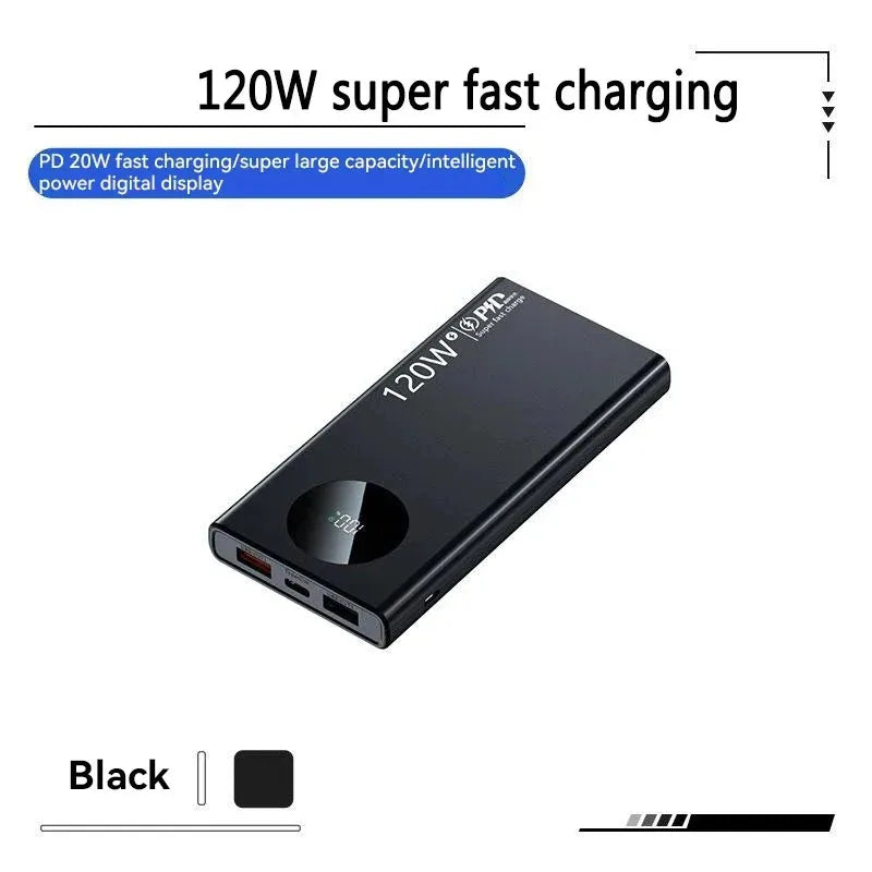 120W 80000mAh Portable Power Bank - Super-Fast USB-C External Battery Pack for Smartphones