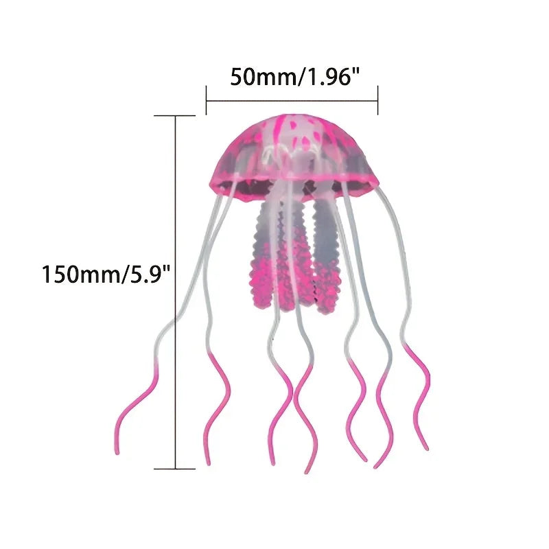 Artificial Glowing Jellyfish Aquarium Ornament Luminous Swimming Fish Tank Decoration