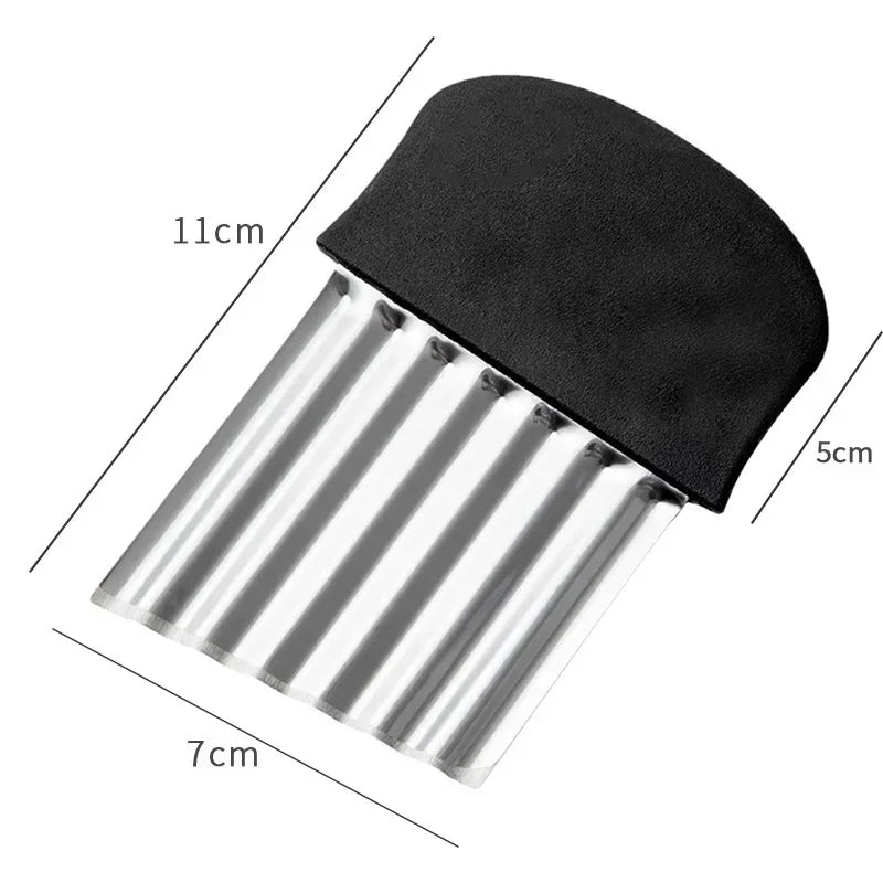 Stainless Steel Crinkle Potato Slicer Wavy Vegetable & Fruit Cutter French Fry Maker