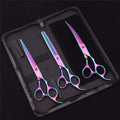 7-Inch (19.5 cm) Stainless Steel Pet Grooming Scissors Kit – Straight, Thinning, Chunker & Curved Shears