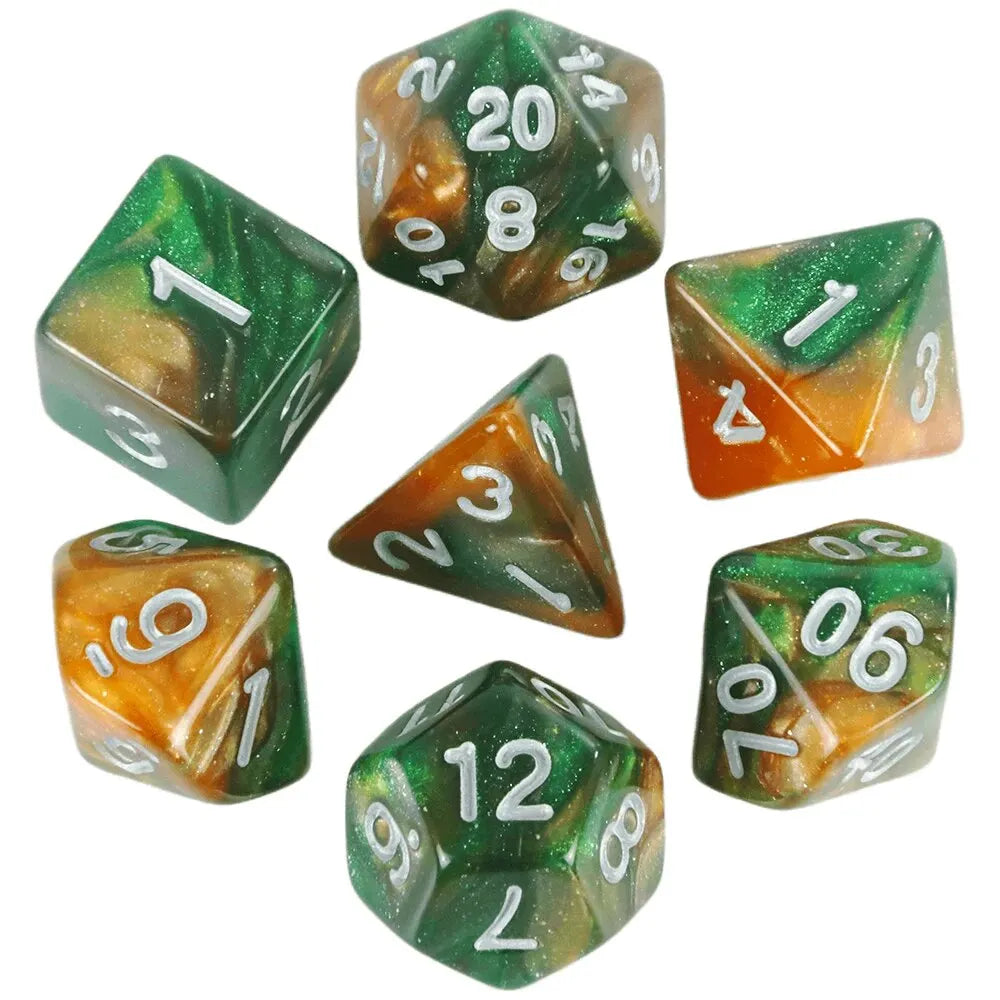 7-Piece Galaxy Polyhedral Dice Set for DnD & RPGs – Colorful Universe Effect (D4-D20)