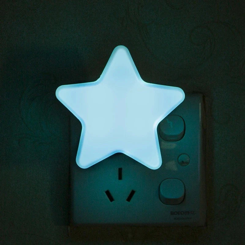 LED Star Night Light with EU/US Plug - Bedside Lamp for Bedroom, Nursery, Living Room & Corridor
