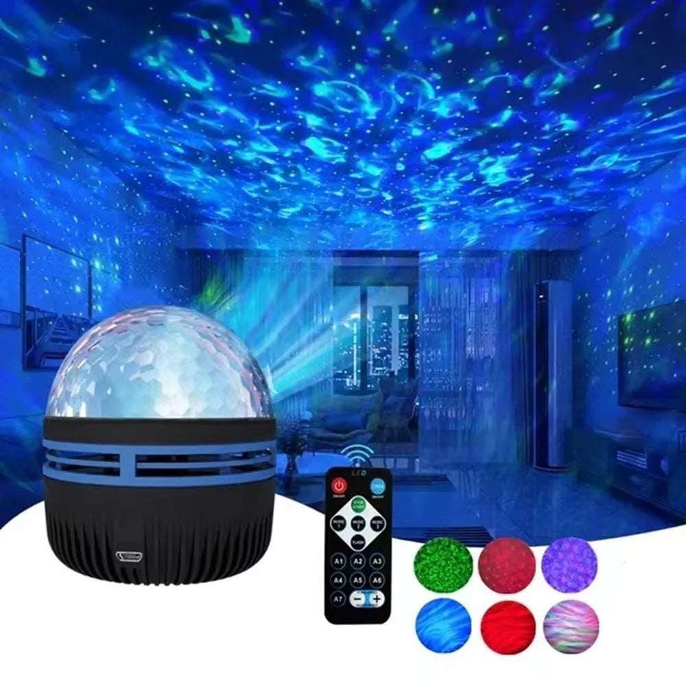 Galaxy Aurora Projector Night Light USB 5V LED Rotating with Remote, Home Theater, Bedroom and Kids Room Decor