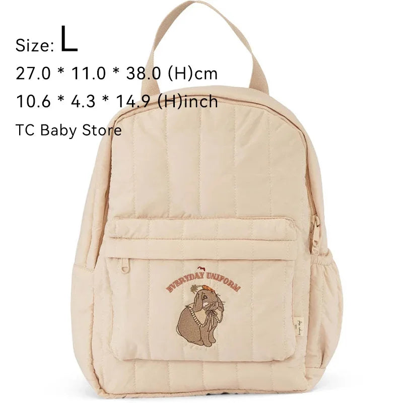 Cherry Parent-Child Kids Backpack — Kindergarten School Bag (Small & Large S/L) Lightweight Cotton Travel Bag for Boys, Girls & Moms