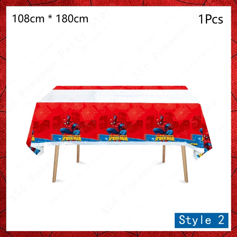 Spiderman Kids Birthday Party Supplies - Disposable Tableware Set with Plates, Cups, Napkins & Favor Bags