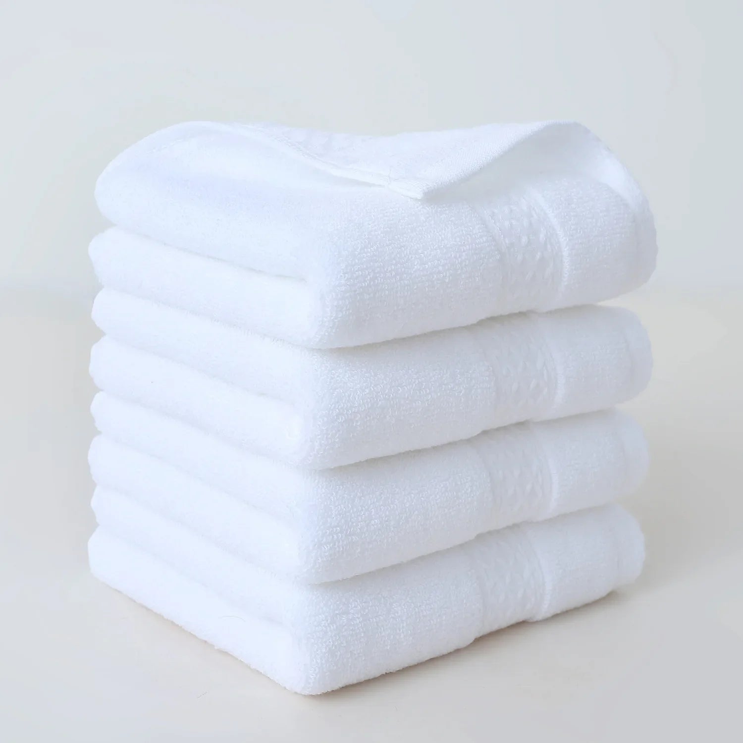 4-Pack Pure Cotton Square Face Towels 30 x 30 cm (11.8 x 11.8 in) Soft Absorbent for Face, Bath & Household
