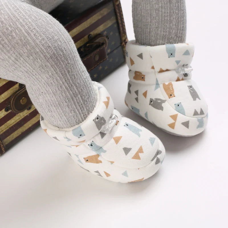 Winter Baby Boots Cartoon Soft-Sole Anti-Slip Warm Toddler Walking Booties for Boys & Girls