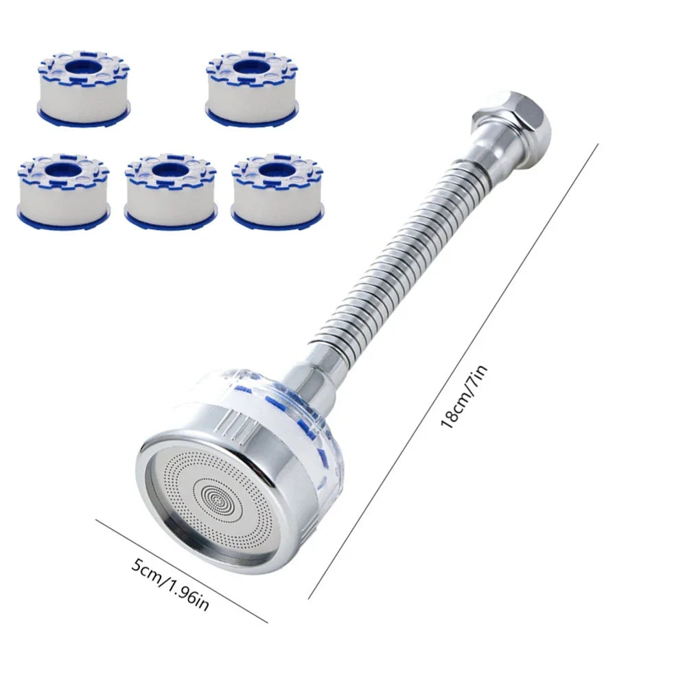 360° Rotating Faucet Water Filter Aerator - Pressurized Sink Filter and Tap Extender for Kitchen and Bathroom
