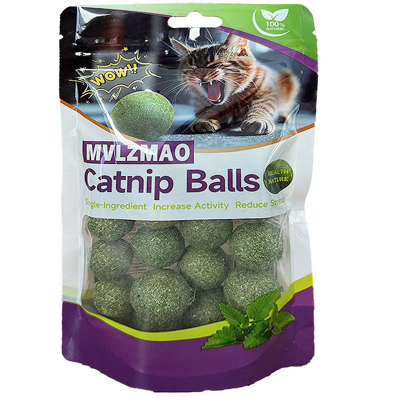 Edible Catnip Ball – Safe Chewable Cat Toy for Dental Health & Interactive Play