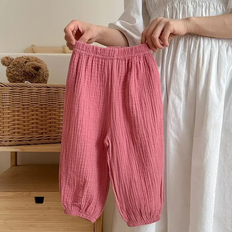 Kids Anti-Mosquito Harem Pants – Breathable Summer Bloomers for Boys & Girls (9M–6Y)