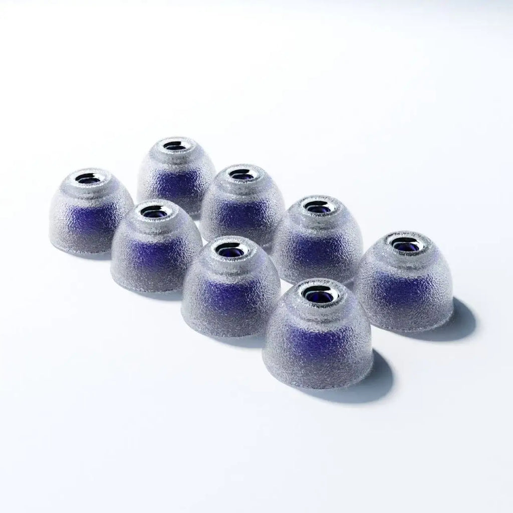 Liquid Silicone Hybrid Ear Tips with Venturi Stainless Steel Nozzle – Color-Coded XS/S/M/L