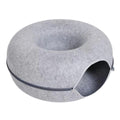 Donut Tunnel Cat Bed – Interactive Felt Cat House, Washable Zipper Design, All-Season Cozy Kitty Bed (M: 50 x 50 x 20 cm / 19.7 x 19.7 x 7.9 in; L: 60 x 60 x 28 cm / 23.6 x 23.6 x 11.0 in)