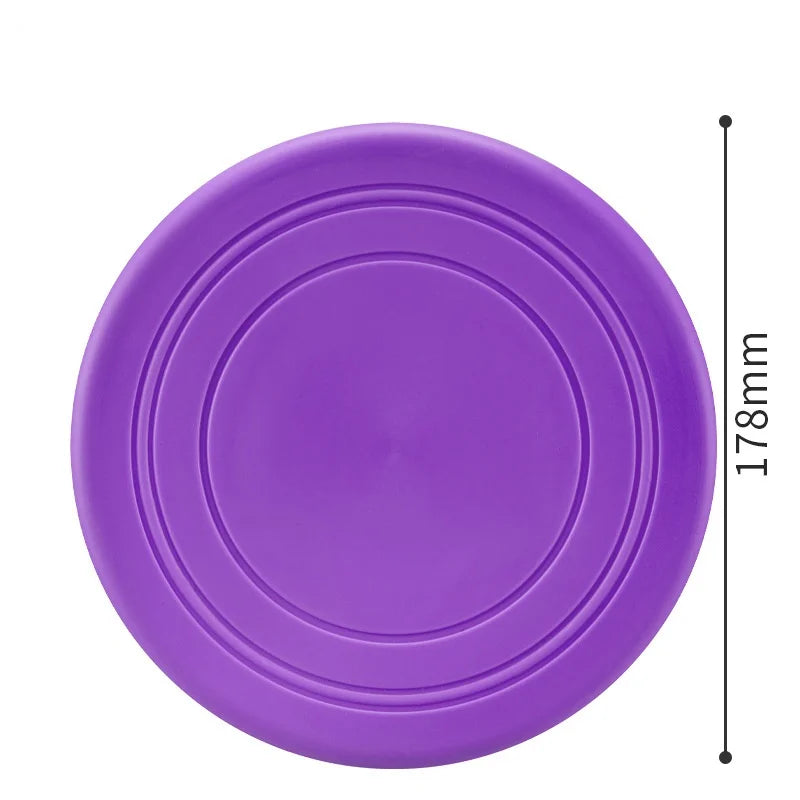 7-Color Silicone Flying Saucer Pet Toy - Chew-Resistant Flying Disc for Dogs & Cats, Interactive Puppy Training & Fetch