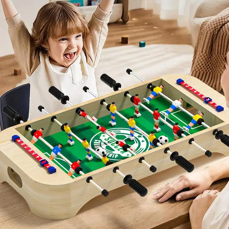 Wooden Tabletop Foosball Game for Kids — Portable Desktop Soccer Board (20.15 x 9.76 x 4.57 in / 51.2 x 24.8 x 11.6 cm)