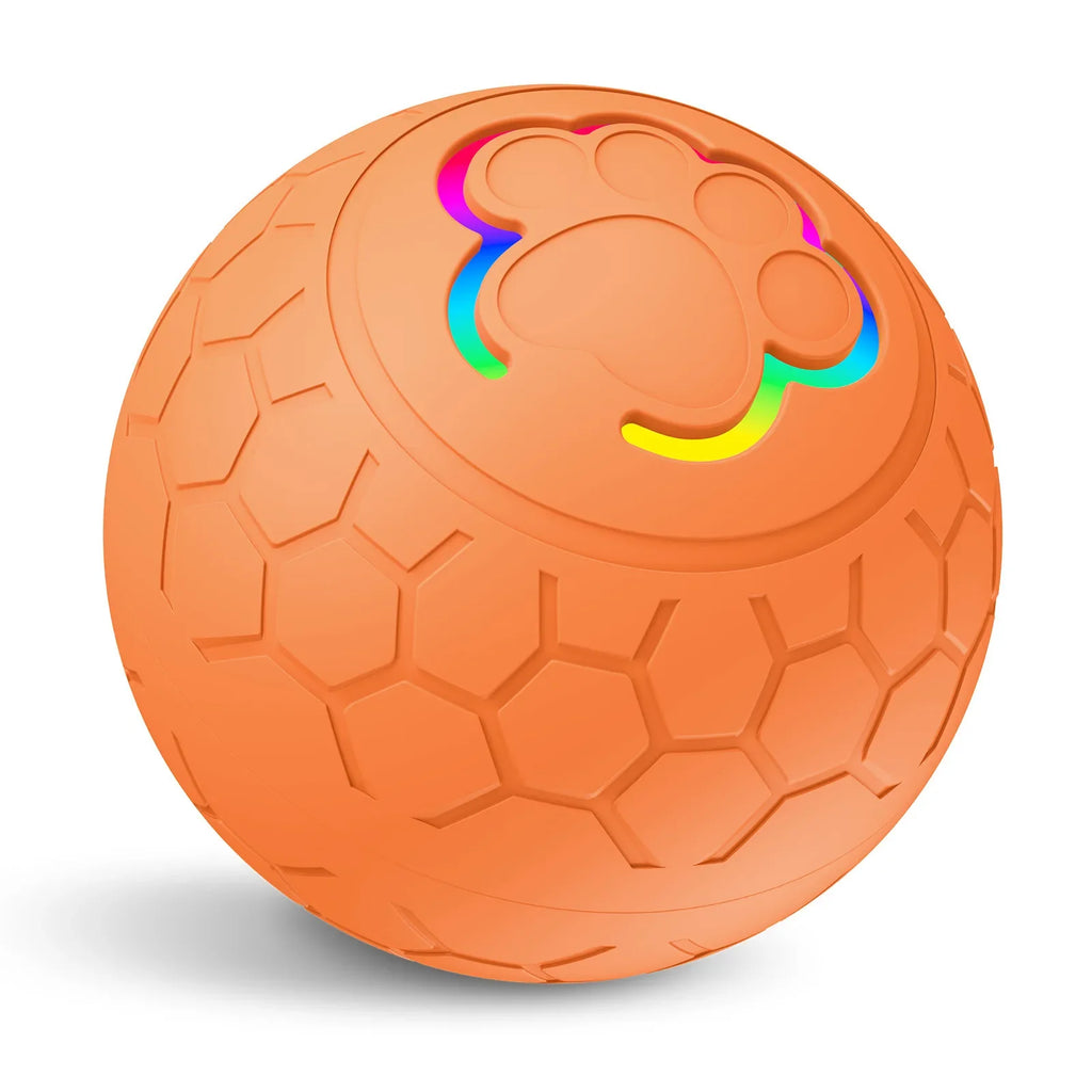 Interactive USB Rechargeable Dog & Cat Toy Ball, Automatic Bouncing Rolling LED Light, IP65 Waterproof