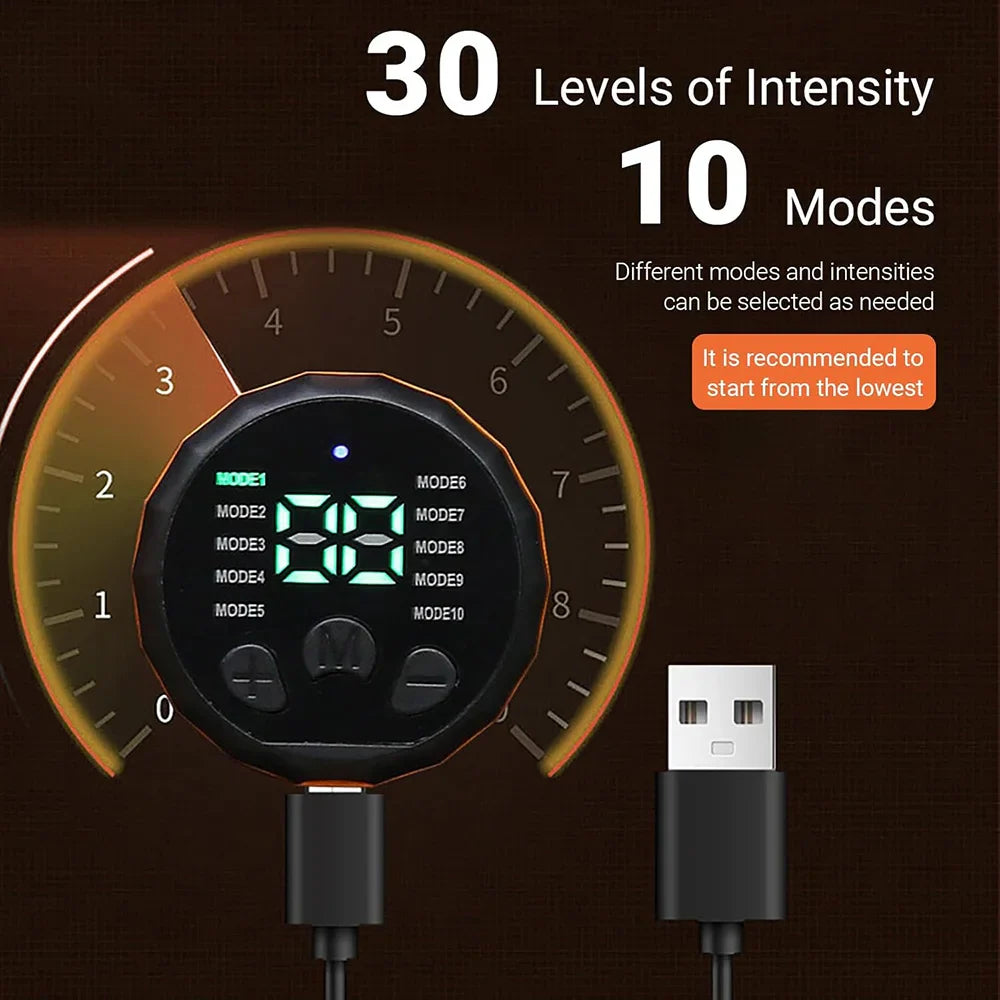 Rechargeable EMS Abdominal Toning Belt – Smart Muscle Stimulator & Slimming Massager, 10 Modes 30 Intensity Levels, Adjustable Fit
