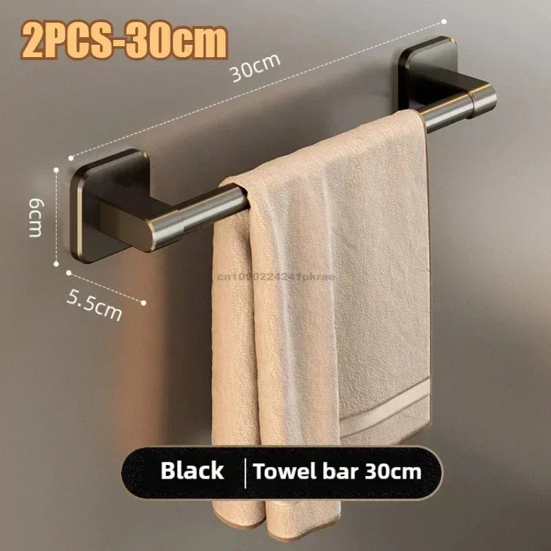 6-Pack Self-Adhesive No-Drill Towel Rack Hooks – Aluminum Wall Towel Holder, Polished Finish