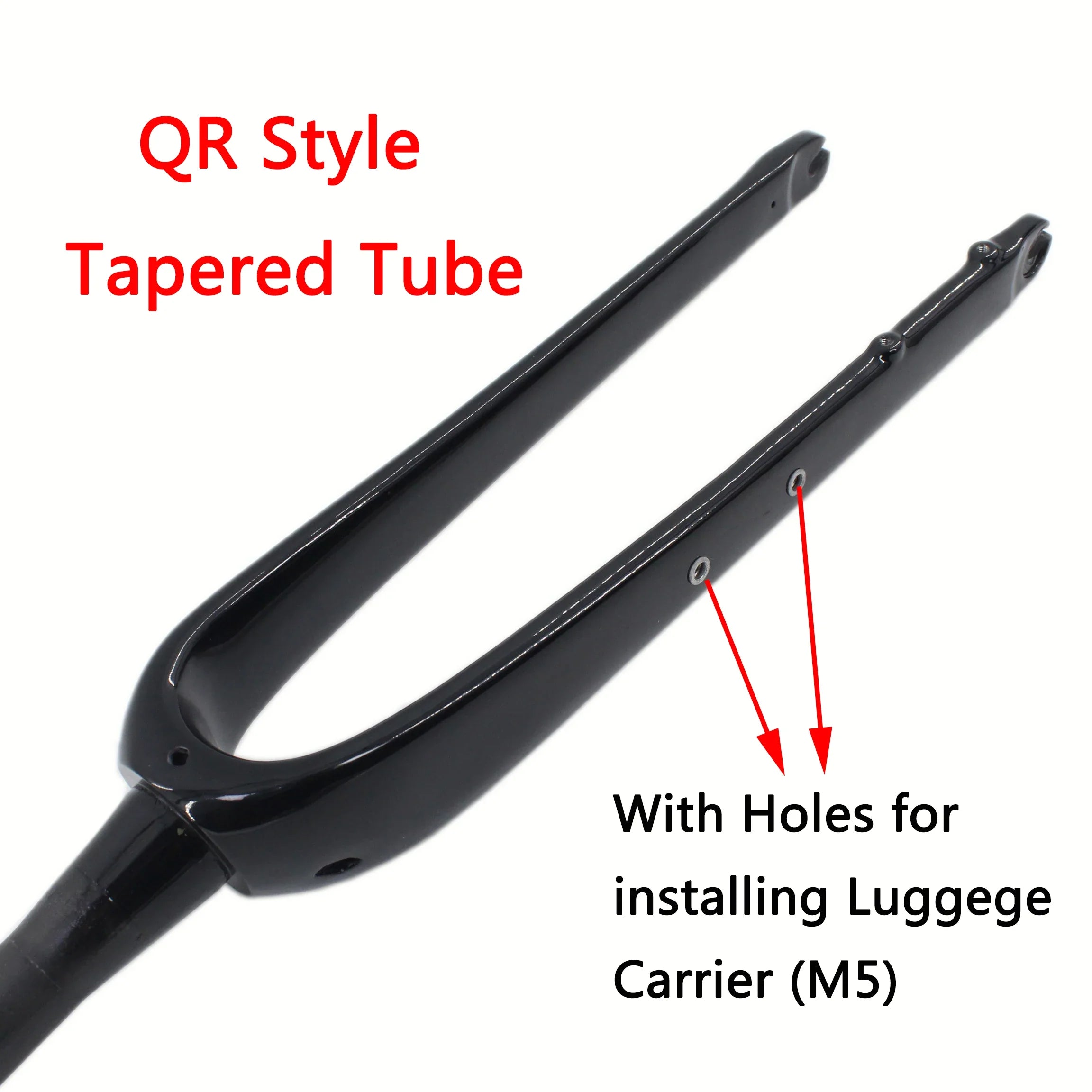 700C Full Carbon Gravel & Cyclocross Road Bike Fork — Flat Mount Disc Brake, Rack/Fender Mount, Tapered or Straight Steerer