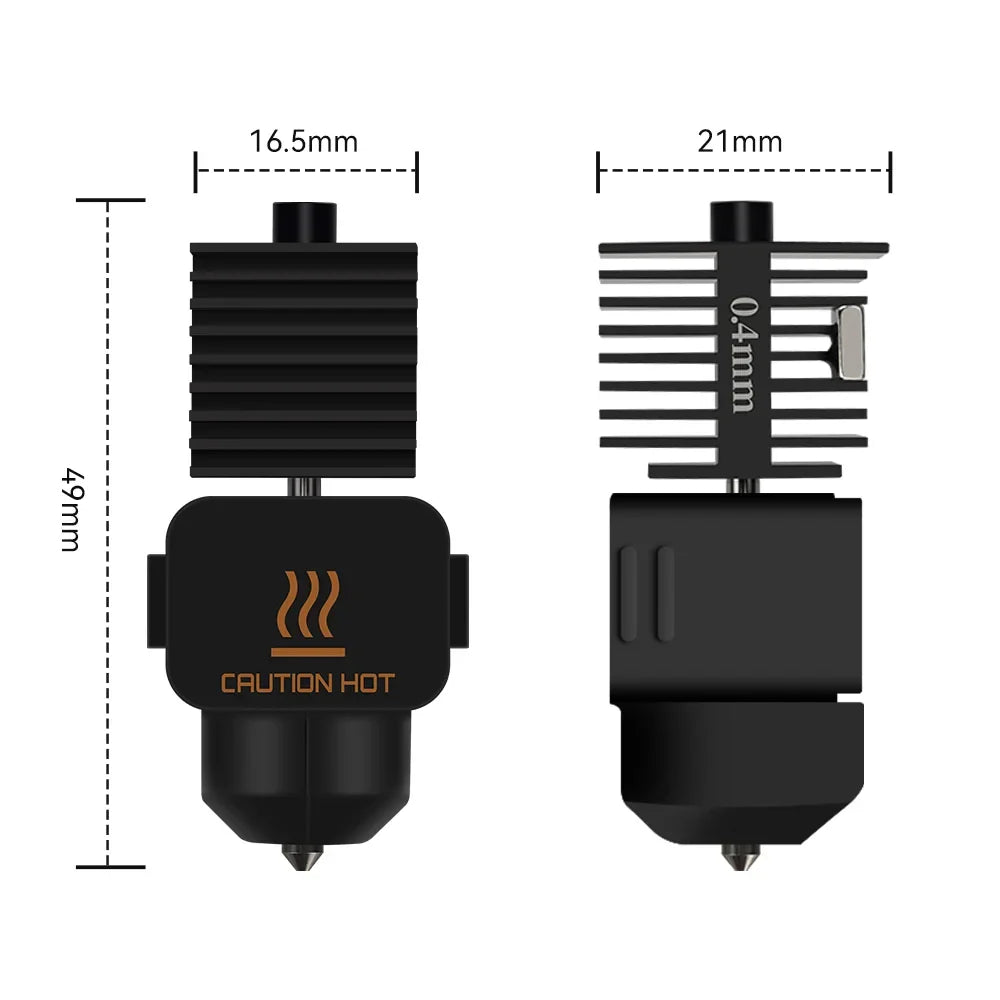 3D Printer Hotend Kit with 0.2, 0.4, 0.6, 0.8mm Nozzles and Silicone Brush — Assembly Replacement Parts