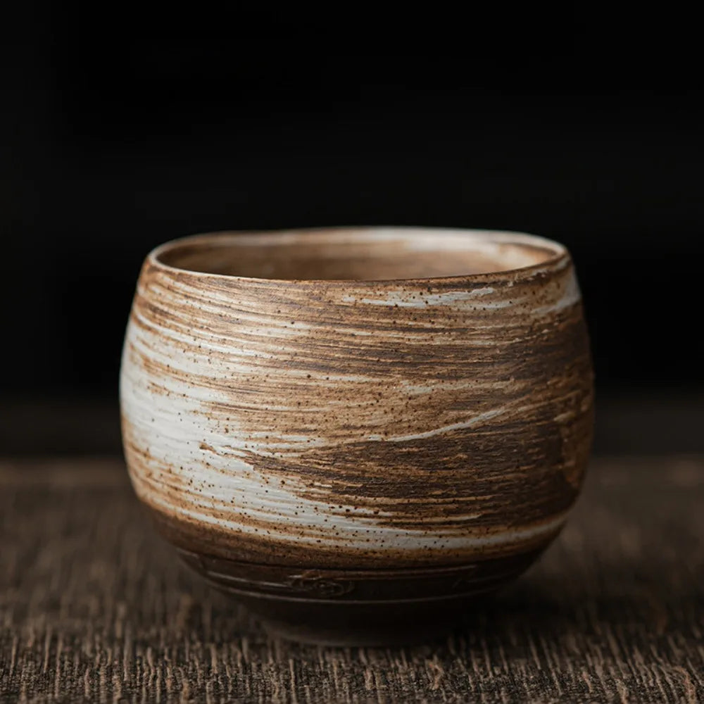Japanese Stoneware Tea Cup 80ml (2.7 oz) Handmade Retro Teacup for Tea & Coffee