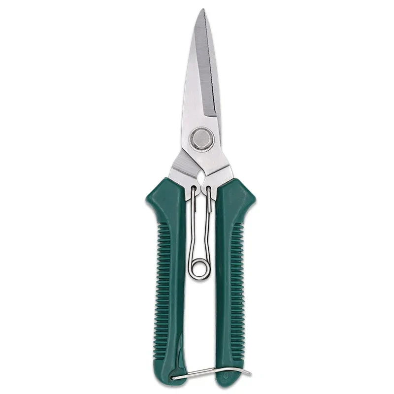 190mm (7.5 in) Straight Pruning Shears Stainless Steel Non-Slip Handle Garden Scissors for Bonsai & Fruit Trees
