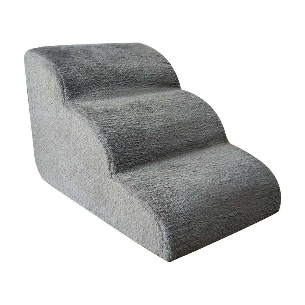 Non-Slip 3-Step Pet Stairs for Dogs & Cats — Removable Washable Cover, Foam Ramp for Bed & Sofa, 23.6 x 16.5 x 15.4 in (60 x 42 x 39 cm)