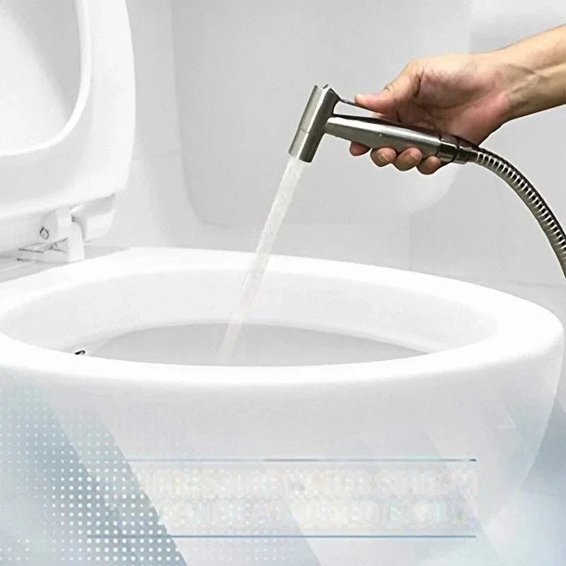 Stainless Steel Portable Toilet Spray Gun - Handheld Bidet Sprayer for Bathroom & Outdoor Cleaning
