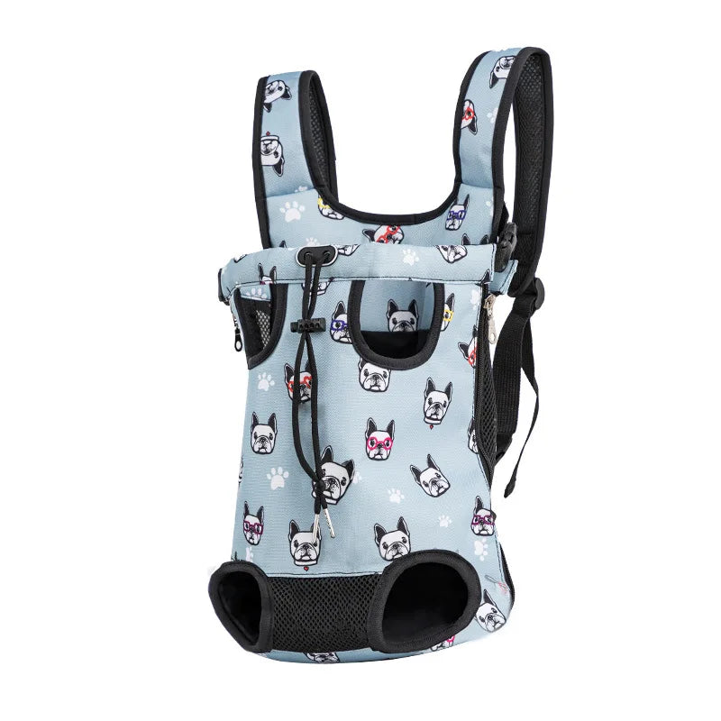 Adjustable Double-Shoulder Pet Carrier Backpack – Breathable Cat & Small Dog Travel Bag, Hands-Free Hiking Carrier