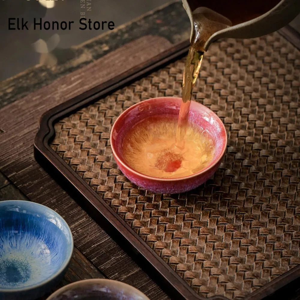 45ml (1.5 fl oz) Ceramic Tasting Teacup – Satin Blue Jianzhan Master Cup for Gongfu Tea