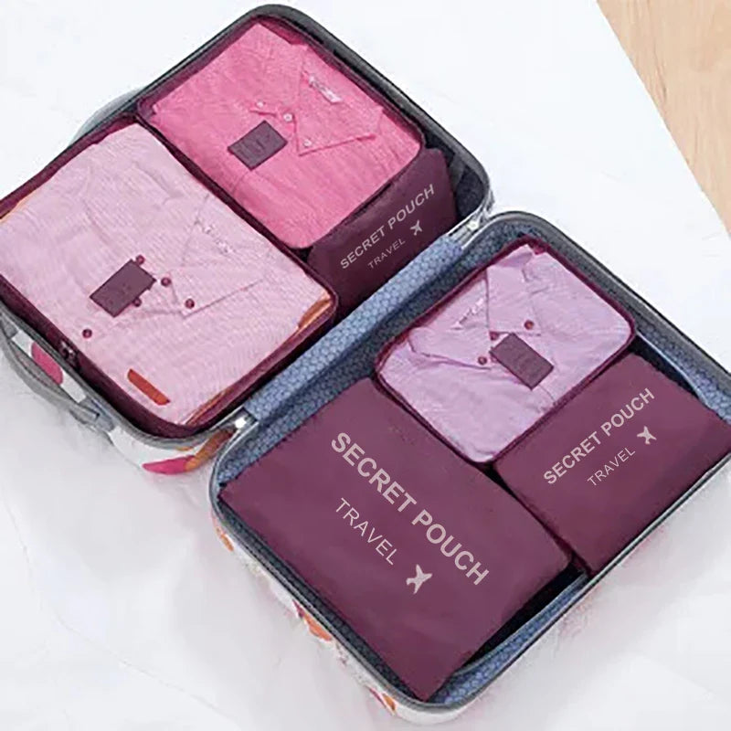 6-Piece Travel Packing Cubes Set – Waterproof Oxford Organizer for Women's Clothes & Underwear (Hand Washable)