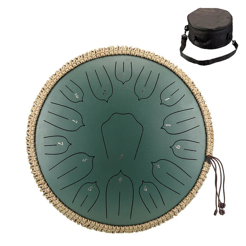 13-Inch (32 cm) 15-Note D-Tone Steel Tongue Drum Glucophone Handpan Percussion